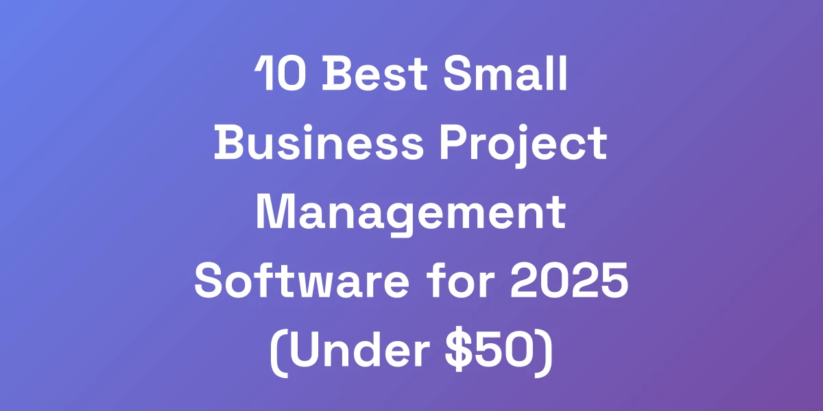 10 Best Small Business Project Management Software for 2025 (Under $50)